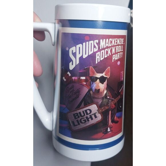 BUDWEISER BEER SPUDS MACKENZIE1987 Don Cherry, Hockey THERMO PLASTIC MUG #388 - Picture 1 of 5